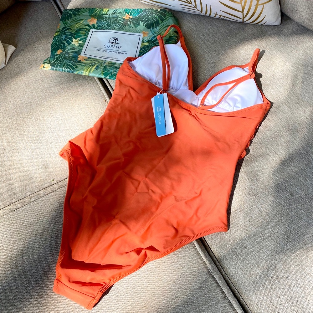 Cupshe Orange Ruched One-Piece Swimsuit - Picture 6 of 7